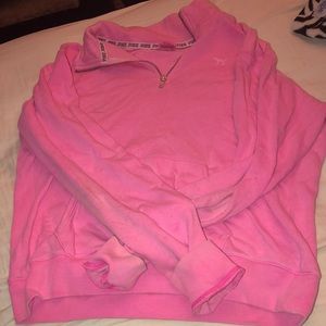 Half zip pink sweater